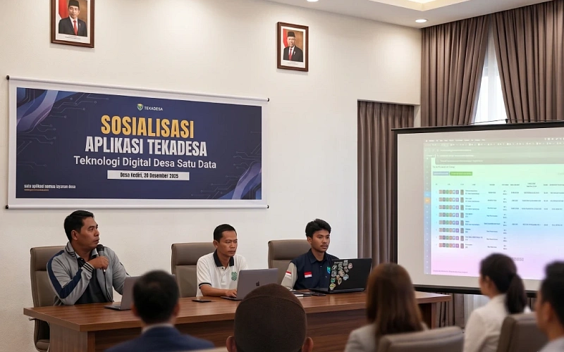 Sosialisasi Aplikasi TekaDesa di Desa Kediri Dorong Pelayanan Publik Berbasis Digital