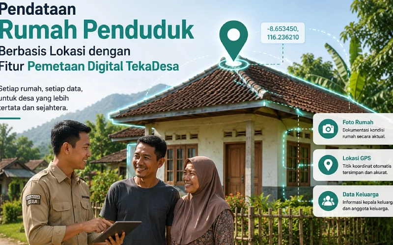 Pendataan Rumah Penduduk Berbasis Lokasi dengan Fitur Pemetaan Digital TekaDesa